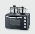 SEVERIN MINI PIEKARNIK Z PŁYTAMI DO GOTOWANIA, ZAKRES TEMP. 100°C-230°C, TIMER DO 120 MIN, 30 L, 1500W TO2074 - 2612075