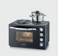 SEVERIN MINI PIEKARNIK Z PŁYTAMI DO GOTOWANIA, ZAKRES TEMP. 100°C-230°C, TIMER DO 120 MIN, 30 L, 1500W TO2074 - 2612076