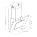 Okap kominowy AKPO WK-4 NERO 60 SZARY / SZYBA SZARA (162 m3/h; 600mm; kolor inox) - 2612264