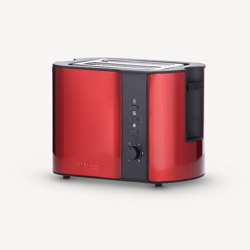SEVERIN TOSTER CZERWONY, STAL NIERDZEWNA, 2 KROMKI, PRZYCISK ROZMRAŻANIA, ELEKTR. KONTR. OPIEKANIA, MOC 800W AT2217 - 2612647