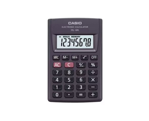 CASIO Kalkulator kieszonkowy HL-4A-B 8-cyfrowy 56x87mm czarny - 2612942