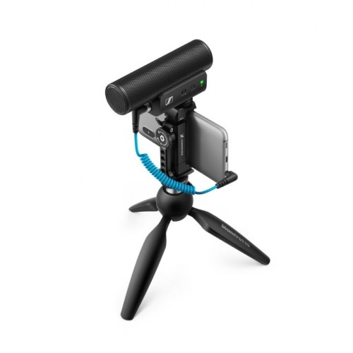 Sennheiser MKE 400 MOBILE KIT - Mikrofon pojemnościowy, superkardioidalny, wyposażony w filtr dolnoprzepustowy ze statywem Manfrotto - 2614527