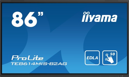iiyama PROLITE TE8614MIS-B2AG Płaski panel Digital Signage 2,18 m (86") LCD Wi-Fi 435 cd/m2 4K Ultra HD Czarny Ekran dotykowy Procesor wbudowany Android 24/7 - 2590496