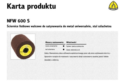 K.ŚCIERNICA NASADZ.WŁOKN.100x100x19 NFW600 COARSE KORUND - 2615350