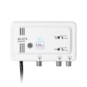 Wzmacniacz telewizyjny szerokopasmowy Alcad AI-271 1we/2wy LTE700