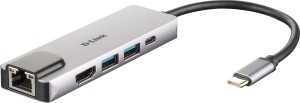 Adapter D-Link DUB-M520 - Przewodowy - Thunderbolt 3 - 60 W - 10,100,1000 Mbit/s - IEEE 802.3 - IEEE 802.3ab - IEEE 802.3az - IEEE 802.3u - IEEE 802.3x - Aluminium