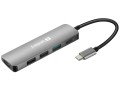 Adapter Sandberg USB-C 3xUSB3.0 1xUSB-C 1xHDMI Grey - 2608801