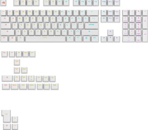 Glorious Podświetlane GPBT, układ ANSI (USA), PBT, Dye-Sub - biały