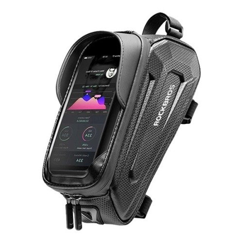 Sakwa rowerowa Rockbros B68-1 na ramę pancerna z kieszonką na telefon 1.7l - czarna - 2618364