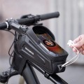 Sakwa rowerowa Rockbros B68 na ramę pancerna z kieszonką na telefon i pokrowcem 1.7l - czarna - 2618384