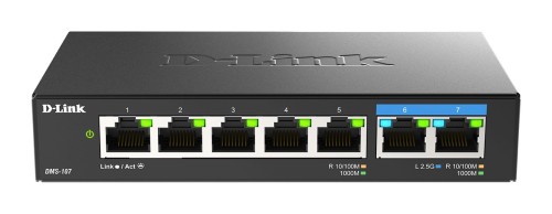 D-Link DMS-107/E łącza sieciowe Nie zarządzany Gigabit Ethernet (10/100/1000) Czarny - 2596911