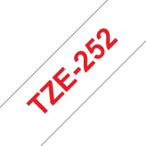 Brother TZE-252 taśmy do etykietowania Czerwony na białym - 2598365