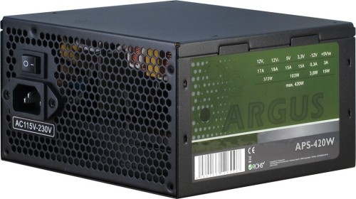 Zasilacz Inter-Tech Argus APS - 420 W - 115 - 230 V - 47 - 63 Hz - +12V1,+12V2,+3,3V,+5V,+5Vsb,-12V - Aktywny - 103 W - 2602039