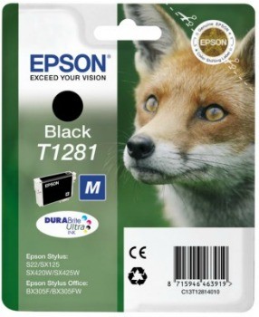Epson Fox Singlepack Black T1281 DURABrite Ultra Ink - 801836