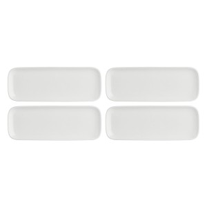 Zestaw 4 tac prostokątnych Essenziale New Age - Biały, 30 x 11 cm