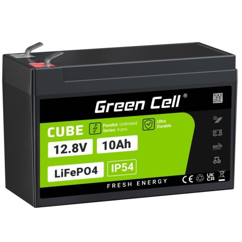 GREEN CELL AKUMULATOR LIFEPO4 CUBE 10AH 12V/12.8V 128WH LFPGC12V10AH - 2611156