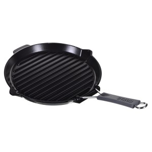 Okrągła patelnia żeliwna grillowa STAUB 40509-426-0 - czarna 27 cm