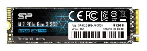 Dysk SSD Silicon Power A60 512GB M.2 PCIe NVMe Gen3x4 TLC 2200/1600 MB/s (SP512GBP34A60M28) - 2052013