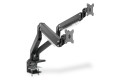 Ramię biurkowe podwójne z zaciskiem 2xLCD z sprężyną gazową max. 2x35" i 15kg - 2610805