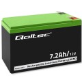 QOLTEC AKUMULATOR AGM 12V | 7.2AH | MAX 108A - 2626130