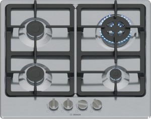 Płyta gazowa Bosch PGH6B5K90 Serie 4 60 cm | 4 palniki | palnik WOK | zapłon elektryczny | stal nierdzewna