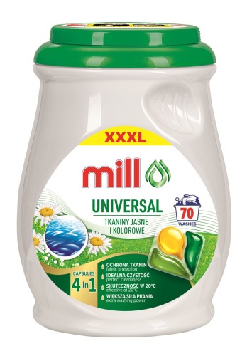 MILL PROFESSIONAL Kapsułki 3 komorowe do prania uniwer. 70szt (opak.zb 4 szt.) - 2621397