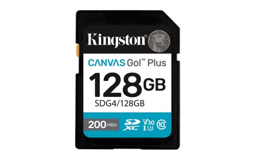 Karta pamięci Kingston Canvas Go Plus SDG4/128GB (128GB; Class U3, V30; Karta pamięci) - 2624015