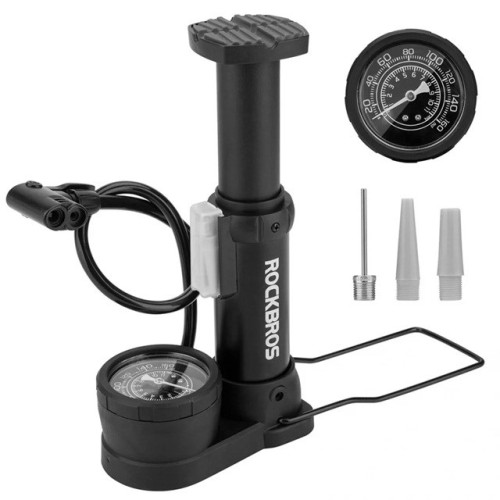 Pompka rowerowa Rockbros 42610002001 podłogowa z manometrem - czarna - 2624849