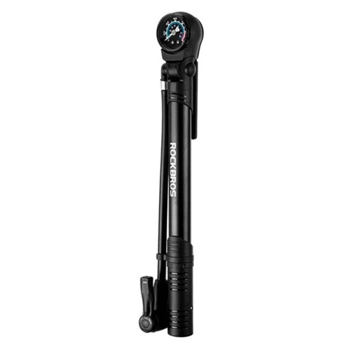Pompka rowerowa Rockbros 42310006001 z manometrem - czarna - 2624862