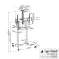 GEMBIRD STOJAK POD TELEWIZOR REGULACJĄ WYSOKOŚCI MOBILNY, NA KÓŁKACH, 55"-100" - 2625784