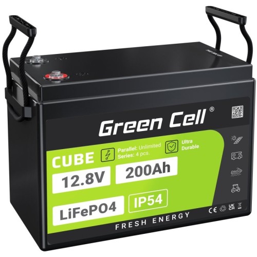 GREEN CELL AKUMULATOR LIFEPO4 CUBE 200AH 12V/12.8V 2560WH LFPGC12V200AH - 2626148