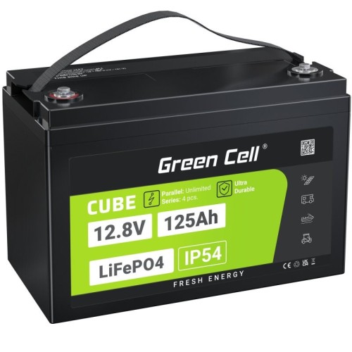 GREEN CELL AKUMULATOR LIFEPO4 CUBE 125AH 12V/12.8V 1600WH LFPGC12V125AH - 2626162