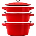 Staub La Cocotte Okrągły Żeliwo Naczynie do pieczenia - ZESTAW 3 SZTUK - 1972282
