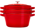 Staub La Cocotte Okrągły Żeliwo Naczynie do pieczenia - ZESTAW 3 SZTUK - 1180161