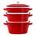 Staub La Cocotte Okrągły Żeliwo Naczynie do pieczenia - ZESTAW 3 SZTUK - 2626424