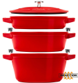Staub La Cocotte Okrągły Żeliwo Naczynie do pieczenia - ZESTAW 3 SZTUK - 1180156
