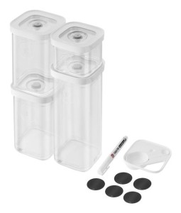 ZWILLING 1025971 Prostokątny Pojemnik 2,445 l Przezroczysty, Biały 6 szt.