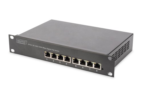 Digitus 10-calowy 8-portowy przełącznik Gigabit Ethernet PoE - 2522007