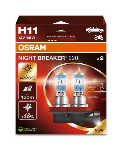 Żarówka (Zestaw 2szt.) H11 12V PGJ 19-2 NIGHT BREAKER 220, biała 3700K - 2593337