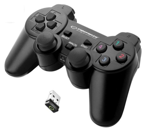 Gamepad bezprzewodowy Esperanza EGG108K (PC, PS3; kolor czarny) - 1169750
