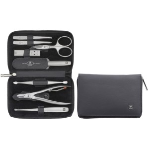 Zestaw podróżny Zwilling Twinox – czarne, skórzane etui, 8 elementów - Czarny