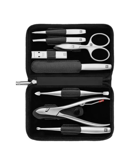 Zestaw podróżny Zwilling Twinox – czarne, skórzane etui, 8 elementów - Czarny - 1890257