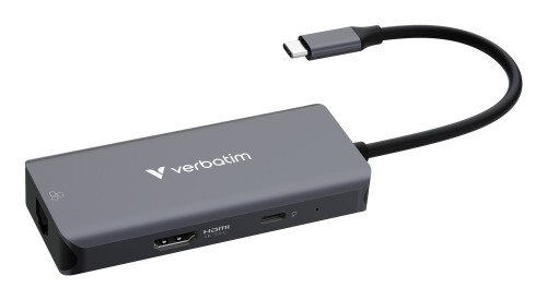Hub USB Verbatim Multi Port Essentials USB-C PD, 3xUSB-A 3.0, HDMI, RJ-45 - 2631097