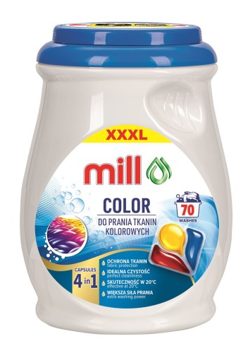 MILL PROFESSIONAL Kapsułki 3k. do prania kolor 70 szt. (opak.zb 4 szt.) - 2628058