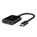 BELKIN ADAPTER USB-C - MINIJACK, USB-C 60W M/F, CZARNY - 2549611