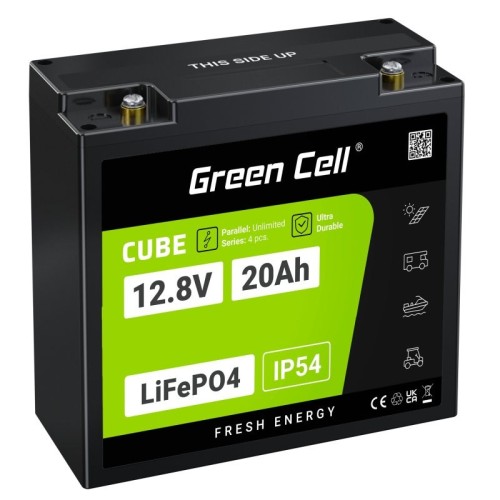 GREEN CELL AKUMULATOR LIFEPO4 CUBE 20AH 12V/12.8V 256WH LFPGC12V20AH - 2611173