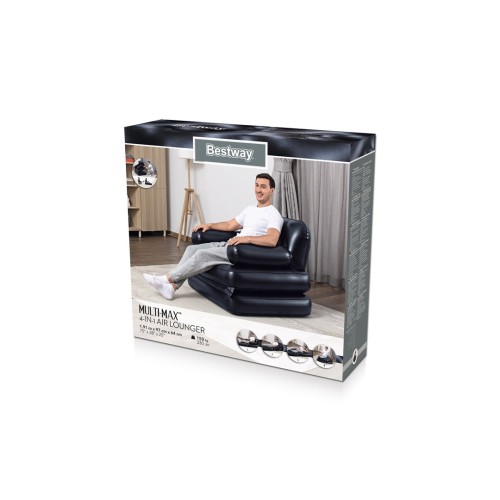 Bestway 75114 / 23 nadmuchiwane krzesło do salonu Czarny - 2632202