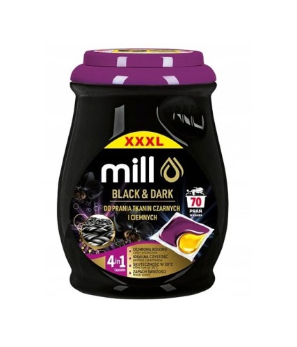 MILL PROFESSIONAL Kapsułki 2k. do prania czarnych i ciemnych 70 szt. (opak.zb 4 szt.) - 2638149