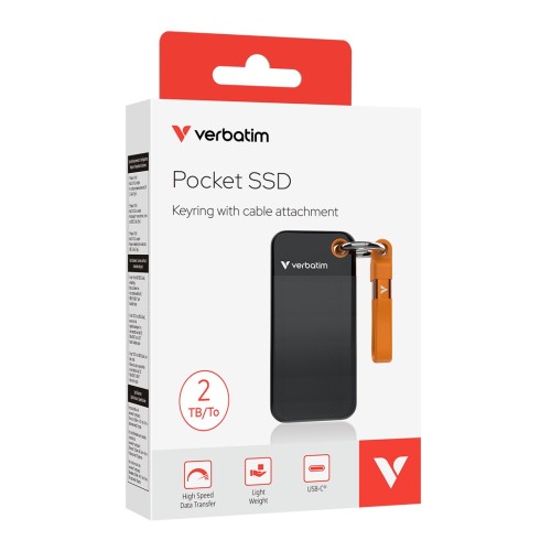 SSD 2TB Verbatim Pocket SSD USB 3.2/pomarańczowy sprzedaż detaliczna - 2628232