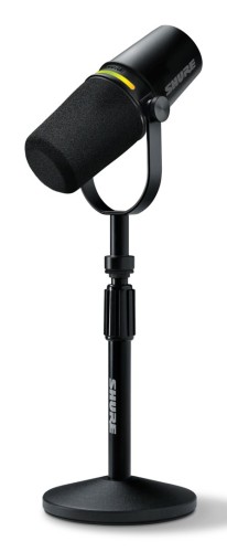Shure MV7+-K-BNDL - mikrofon lektorski/wokalny ze złączem XLR/USB-C, czarny + statyw biurkowy GATOR - 2641795